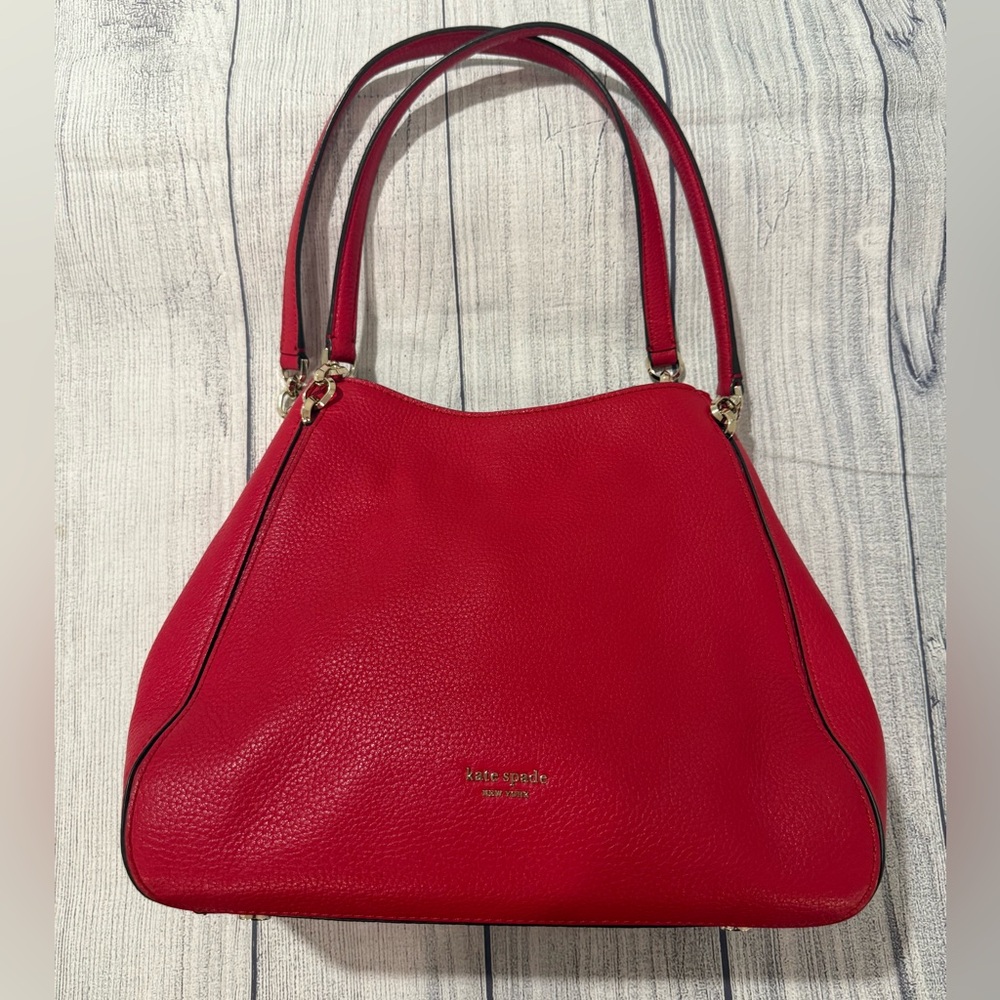 Kate Spade Red Shoulder Bag with Versatile Straps/11x9in - Picture 13 of 15